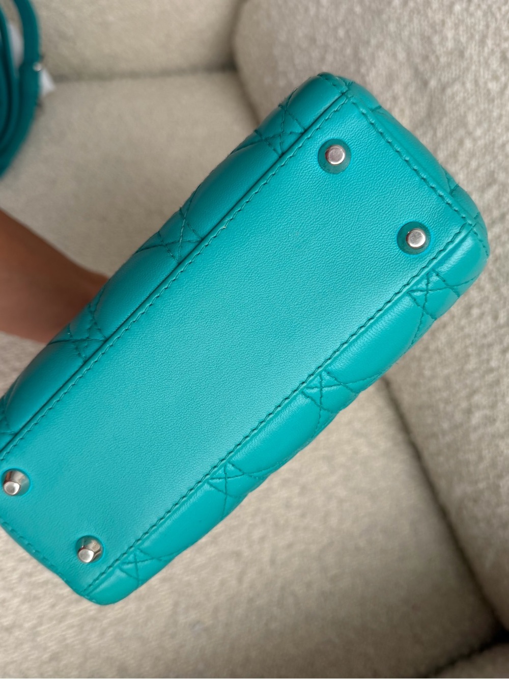 Lady Dior Mini Bag in Teal - Picture 14 of 16